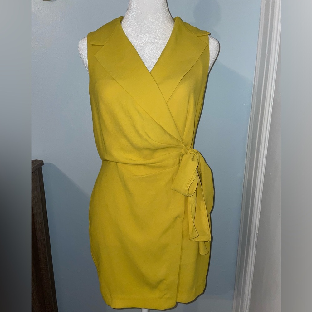 Forever 21 Contemporary Yellow Wrap Dress